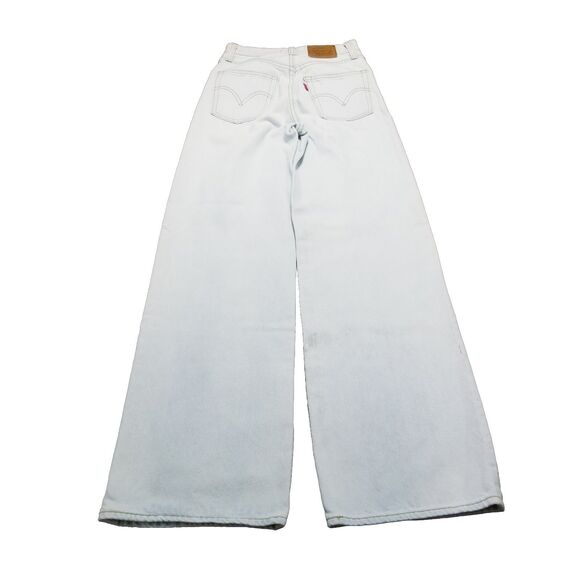 Levi's Premium Ribcage Wide Leg Jeans Women's Size 24 Glacier Light Wash (24x31) - Picture 3 of 7